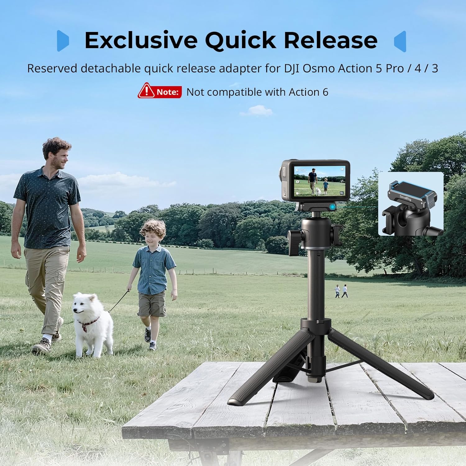 SMALLRIG Action Camera Selfie Stick Quick Release Tripod, 7.... - Image 2