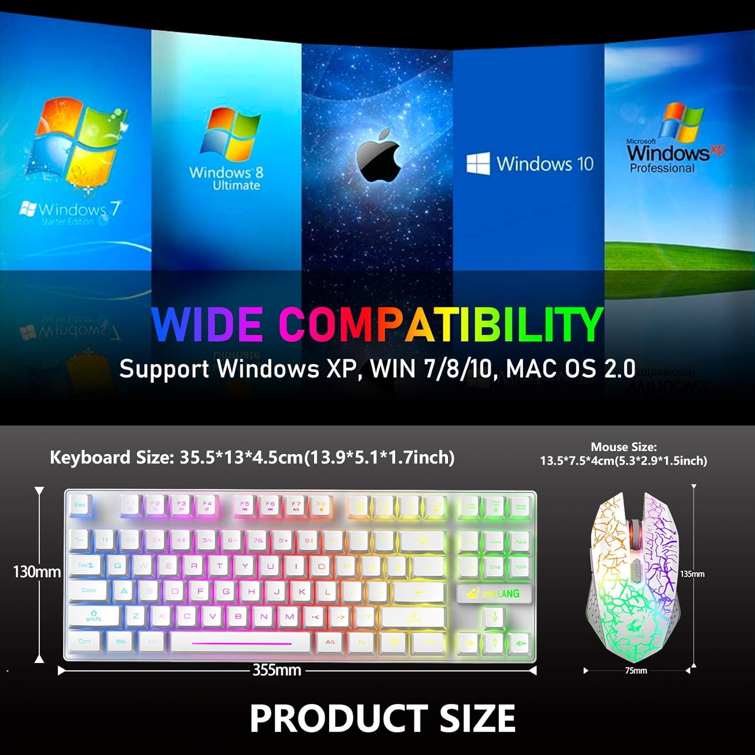 LexonElec T87 Wireless Keyboard and Mouse, Rgb Wireless Mous... - Image 9