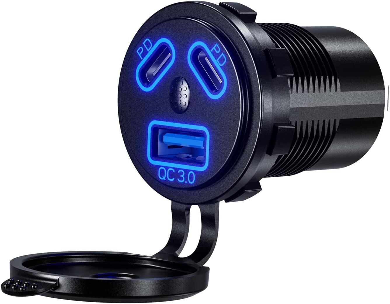 Thlevel Type C USB Car Charger Socket Dual Port PD Fast Char... - Image 2