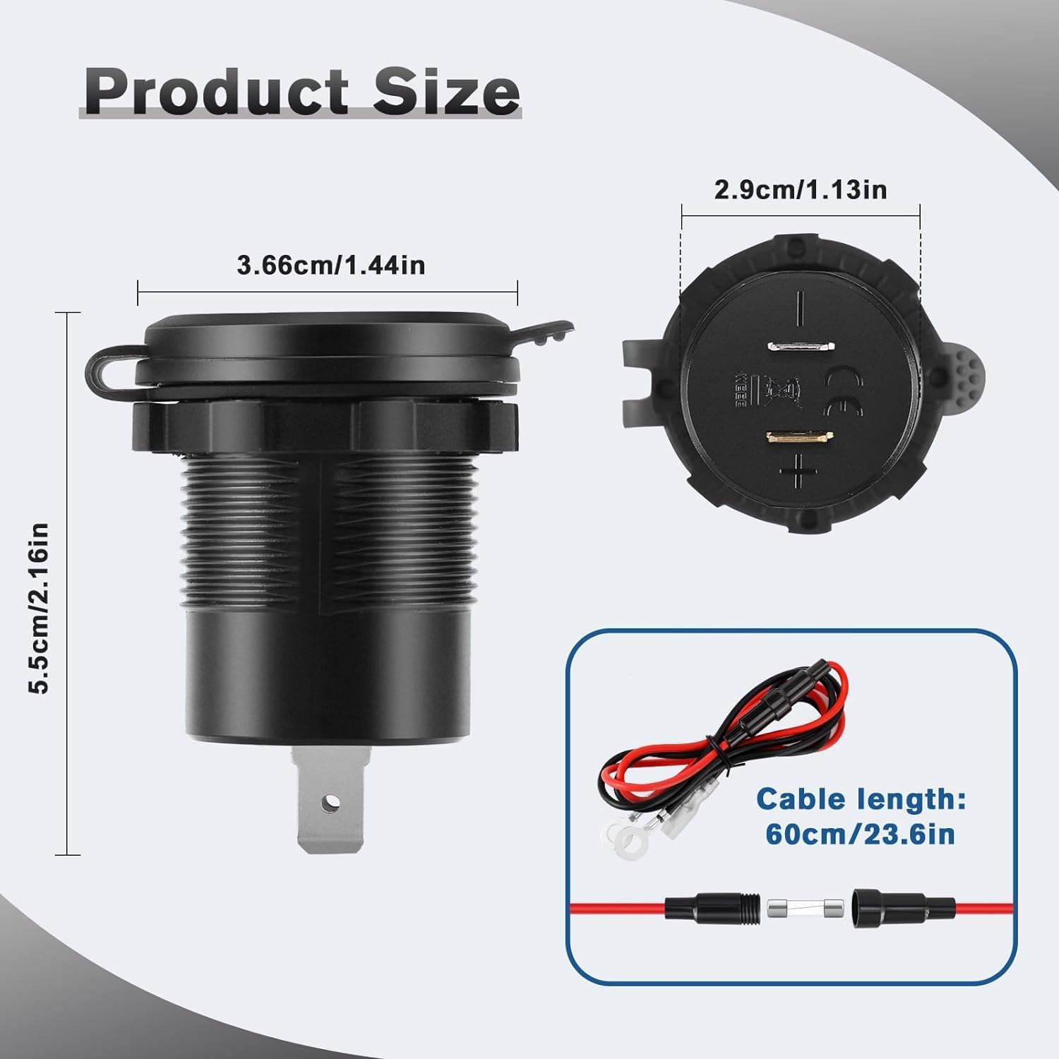 Thlevel Type C USB Car Charger Socket Dual Port PD Fast Char... - Image 7