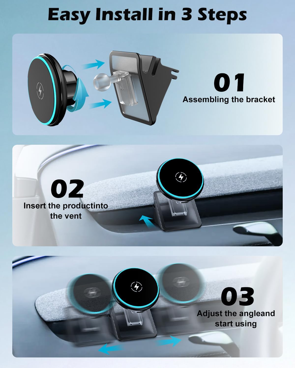 CloudValley Magnetic Qi2 15W Wireless Charger Phone Mount fo... - Image 10