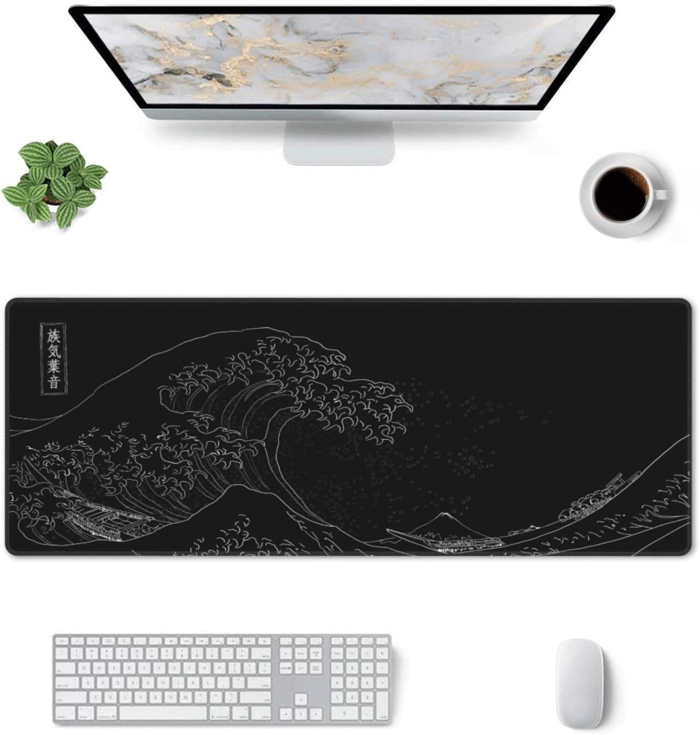 Extended Large Anime Black Mouse Pad The Great Wave off Kana... - Image 4