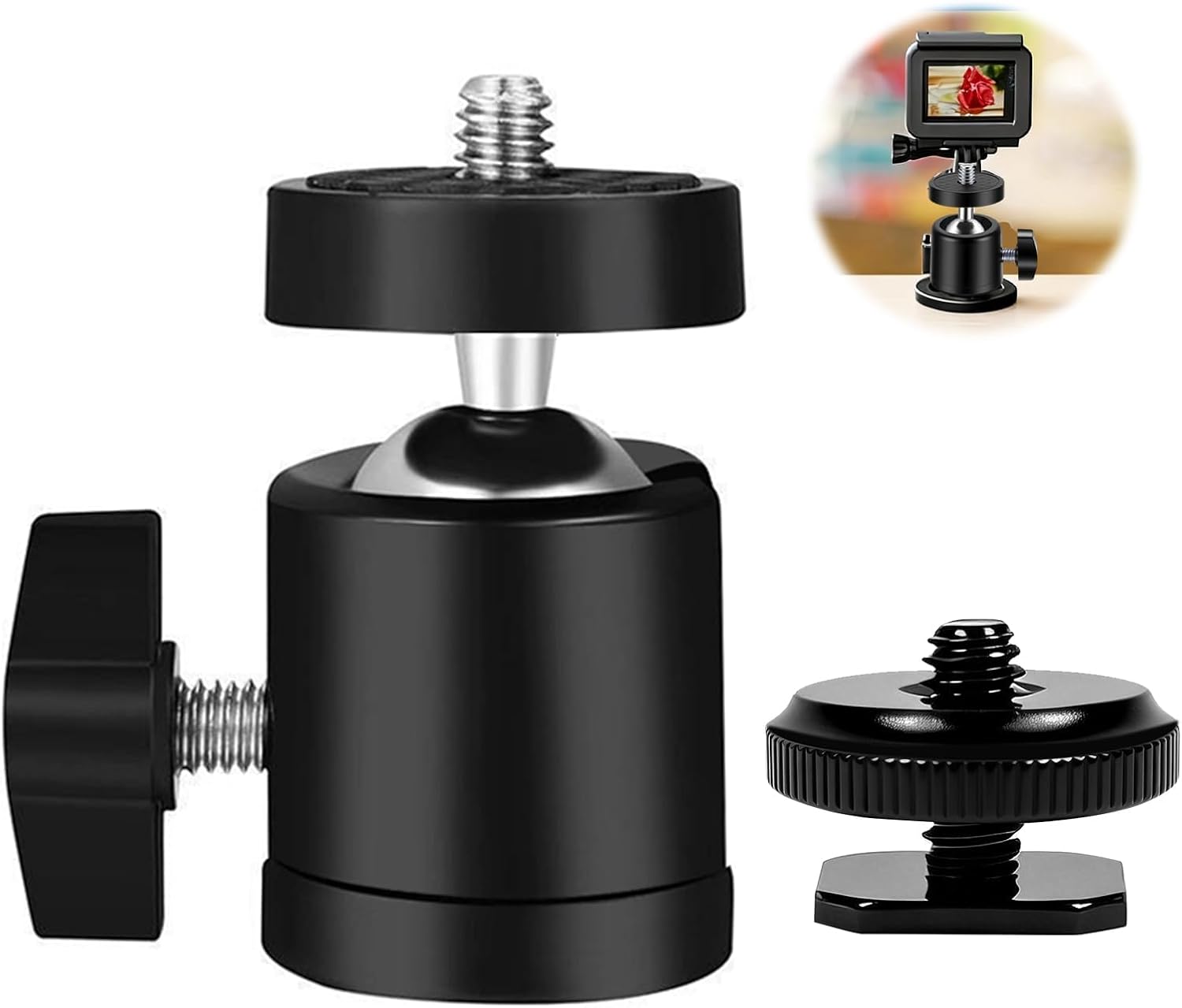 Tripod Mini Ball Head Mount 360° Swivel Metal Ball Head with... - Image 8