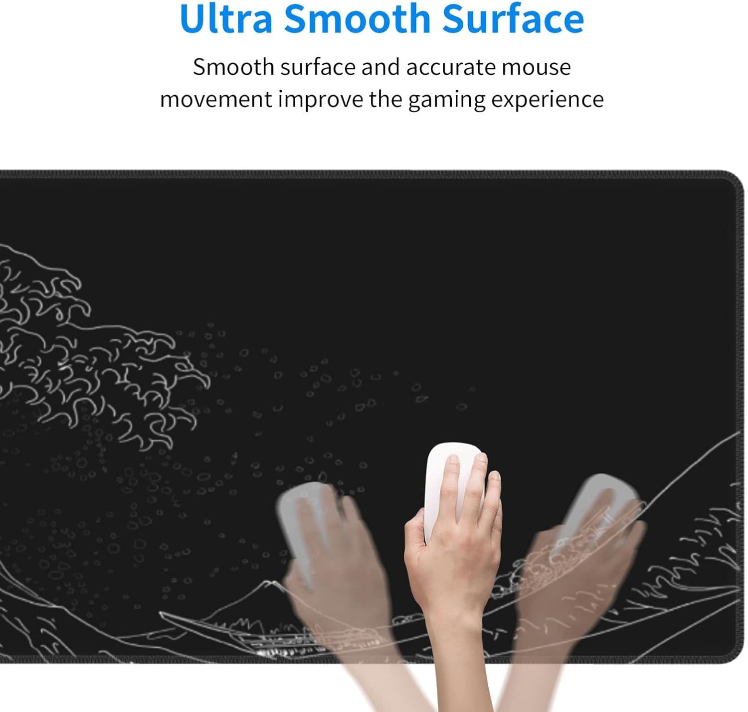 Extended Large Anime Black Mouse Pad The Great Wave off Kana... - Image 7