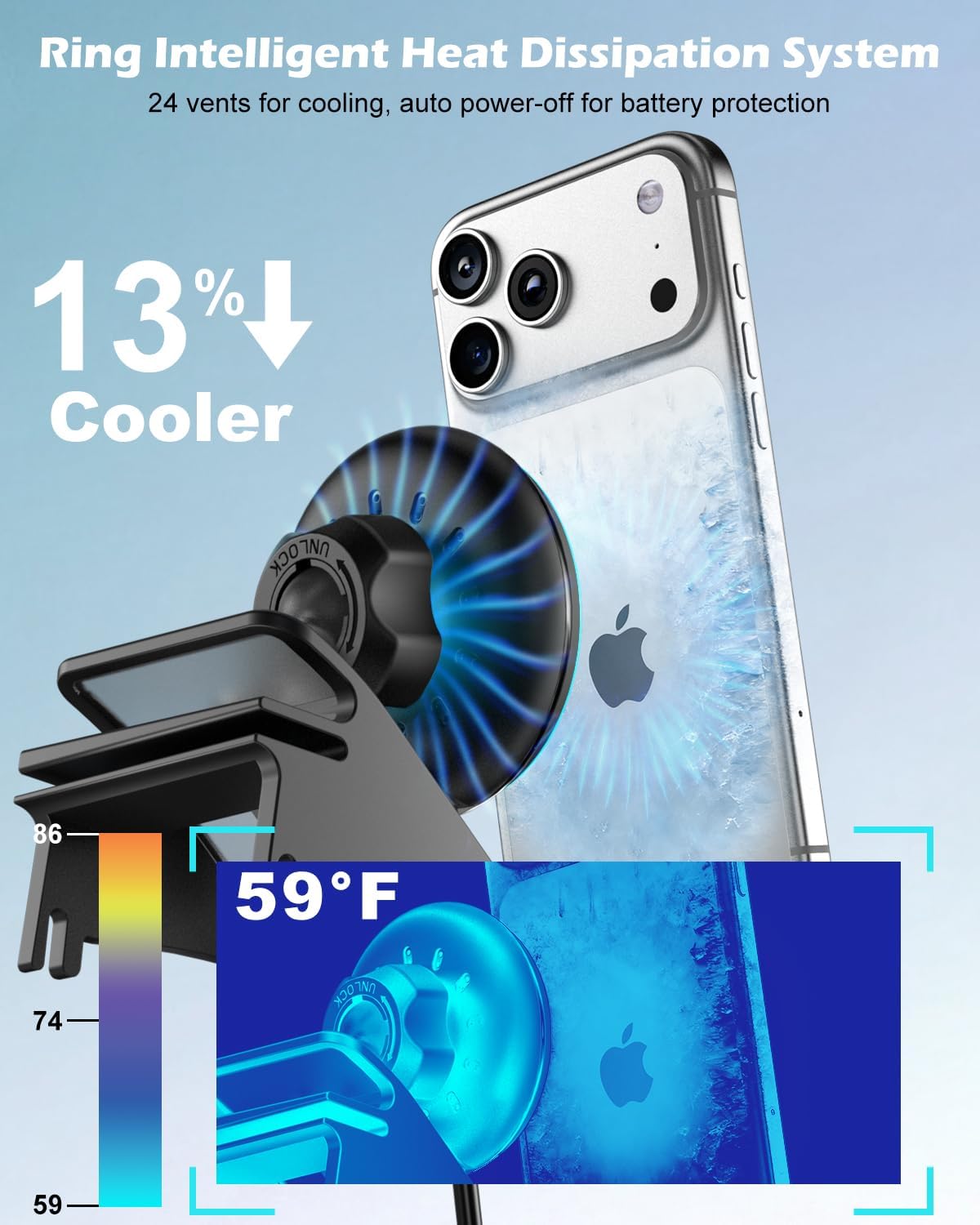 CloudValley Magnetic Qi2 15W Wireless Charger Phone Mount fo... - Image 5