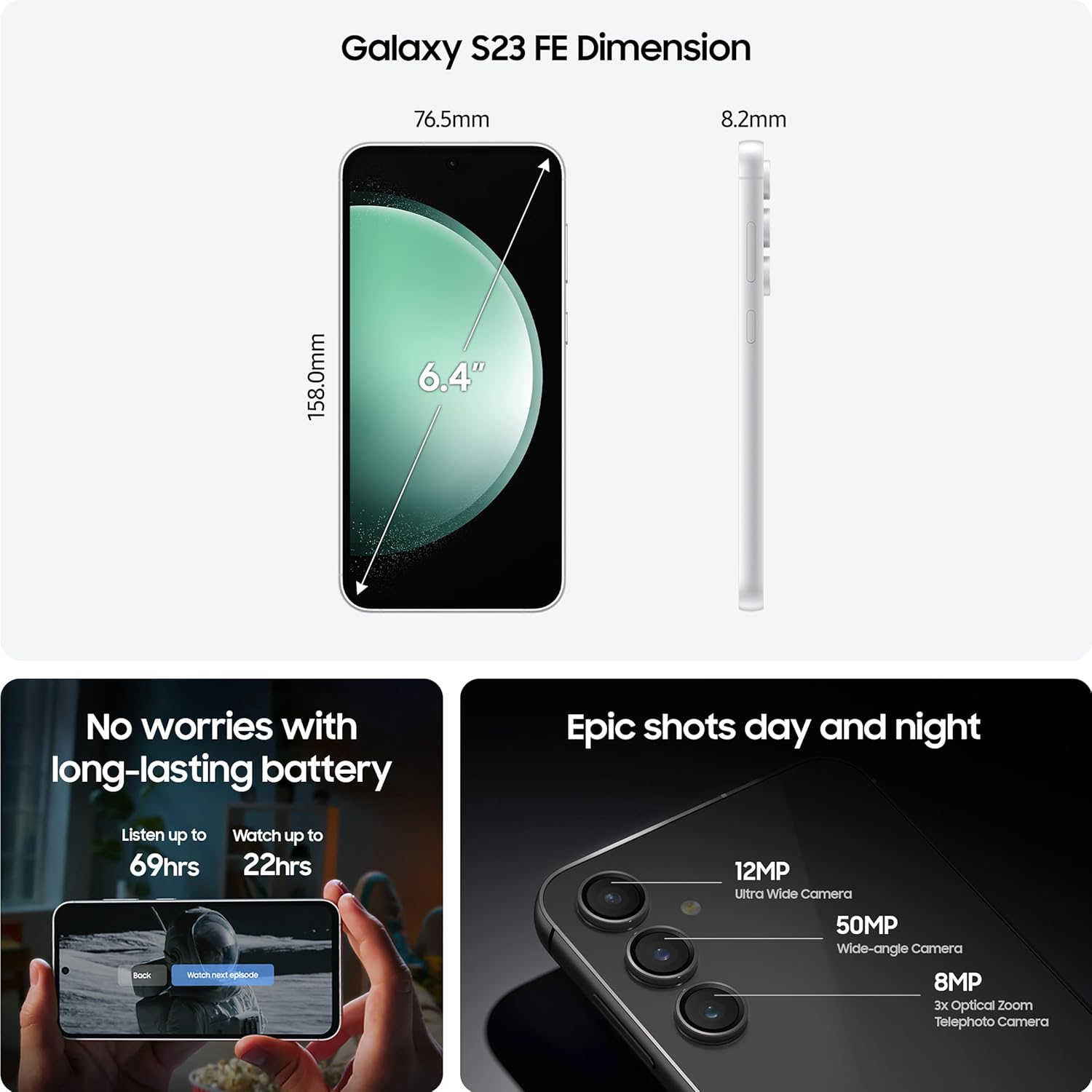 Samsung Galaxy S23 FE 5G, SIM Free Android Smartphone, 128GB... - Image 6