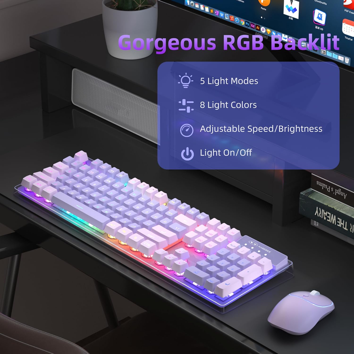 MageGee V550 Wireless Gaming Keyboard and Mouse, 2.4G Full-S... - Image 5