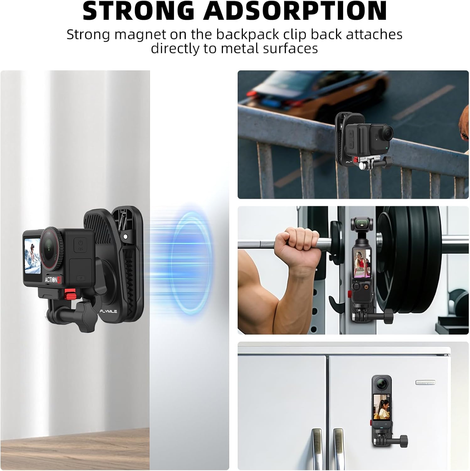 Backpack Clip Magnetic Mount for DJI Osmo Action 5 Pro/6/4/3... - Image 4