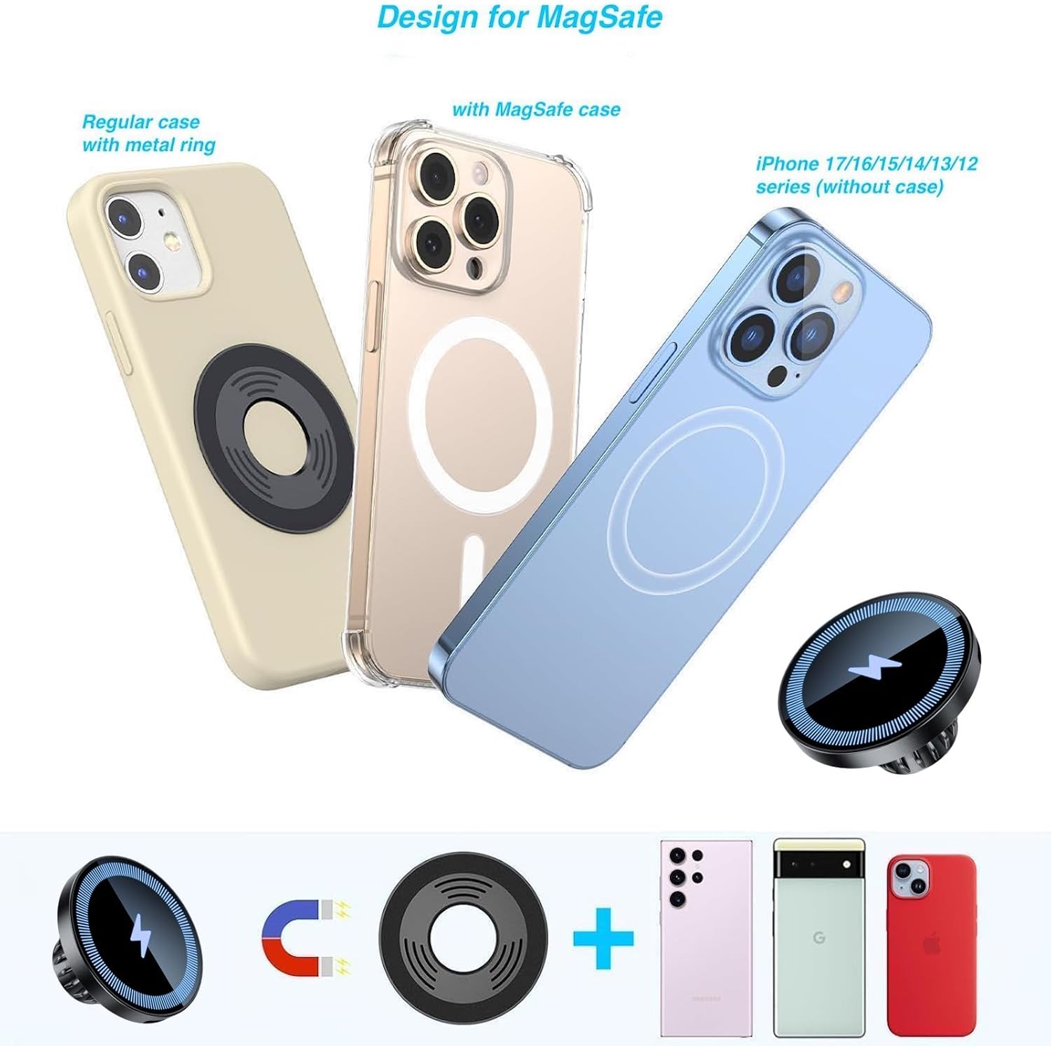 Magnetic Wireless Charging Phone Holder with 17mm Ball Socke... - Image 6