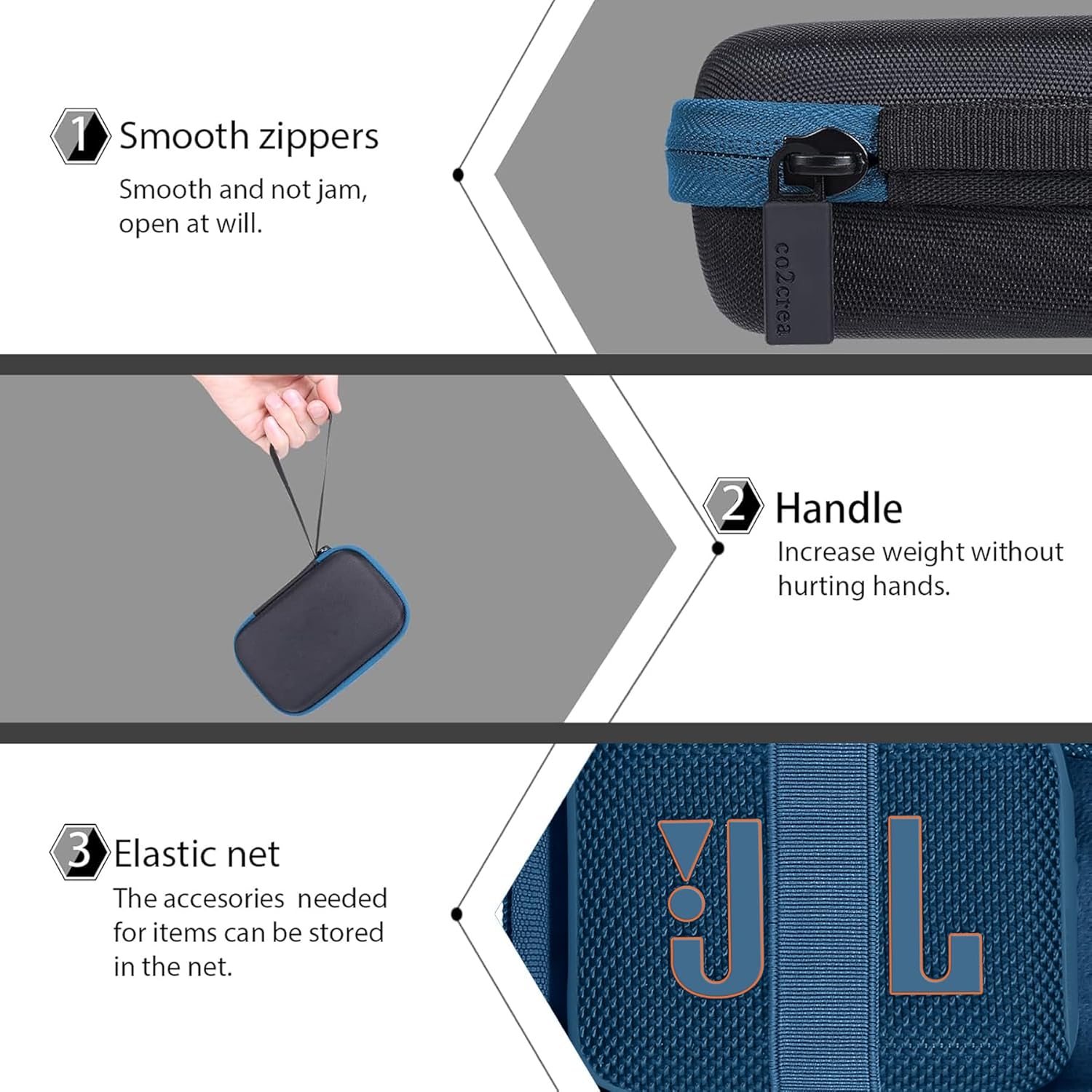 co2CREA Hard Carrying Travel Case for JBL GO 3 /Go 4 /GO 5 U... - Image 4