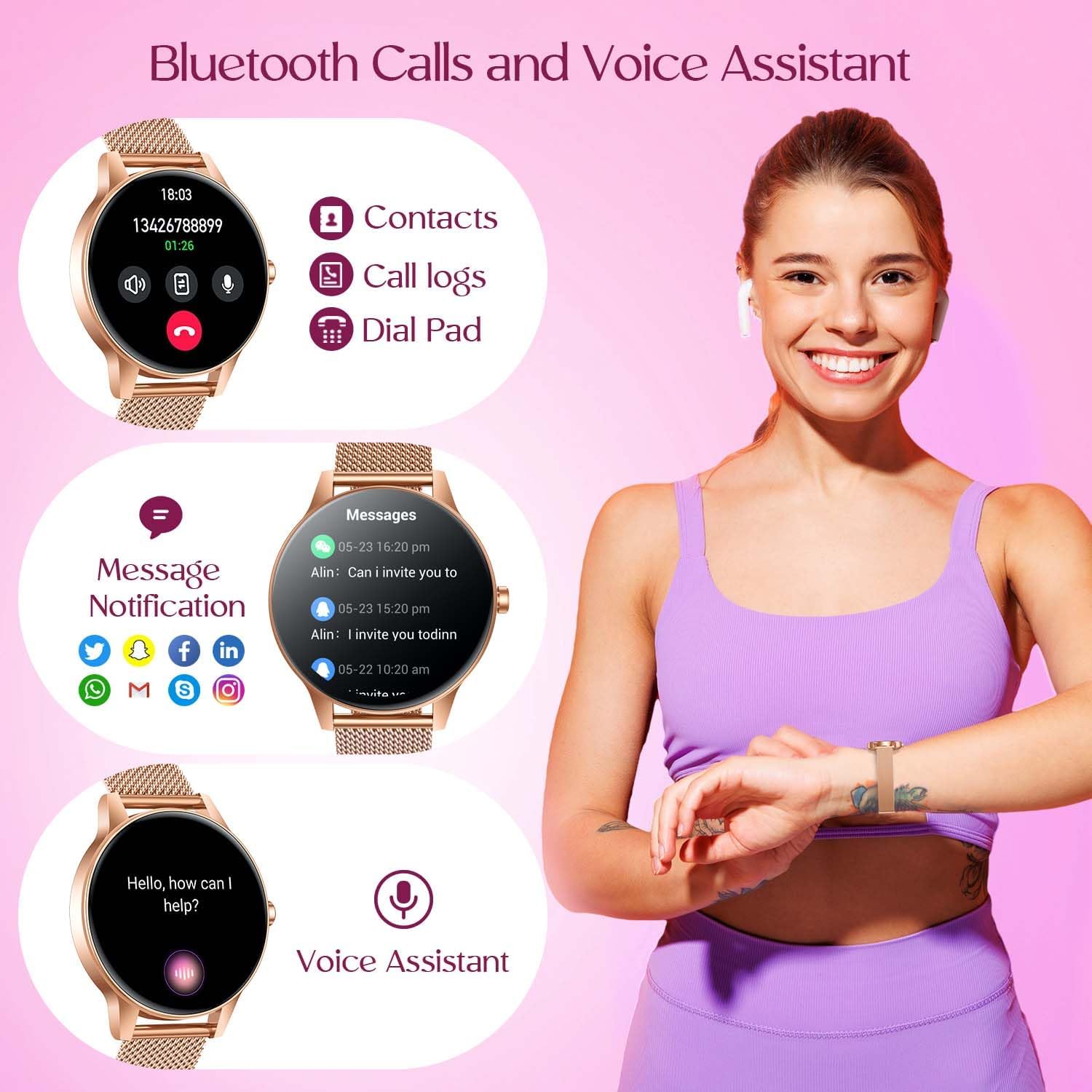 Smart Watch Women Fitness Tracker: 1.27'' Smartwatch Sport B... - Image 5