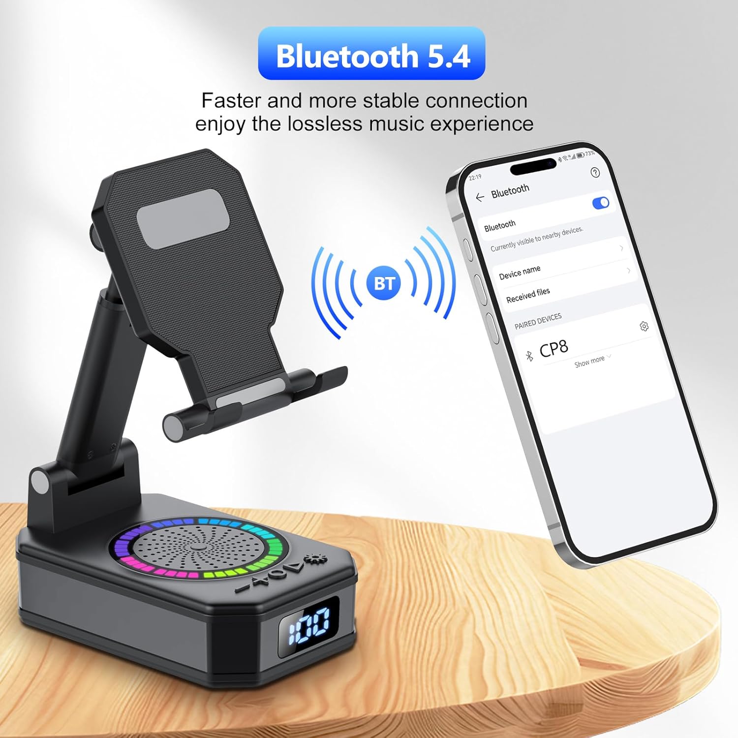 Gifts for Men Women, Phone Stand with Bluetooth Speaker, 4-i... - Image 5