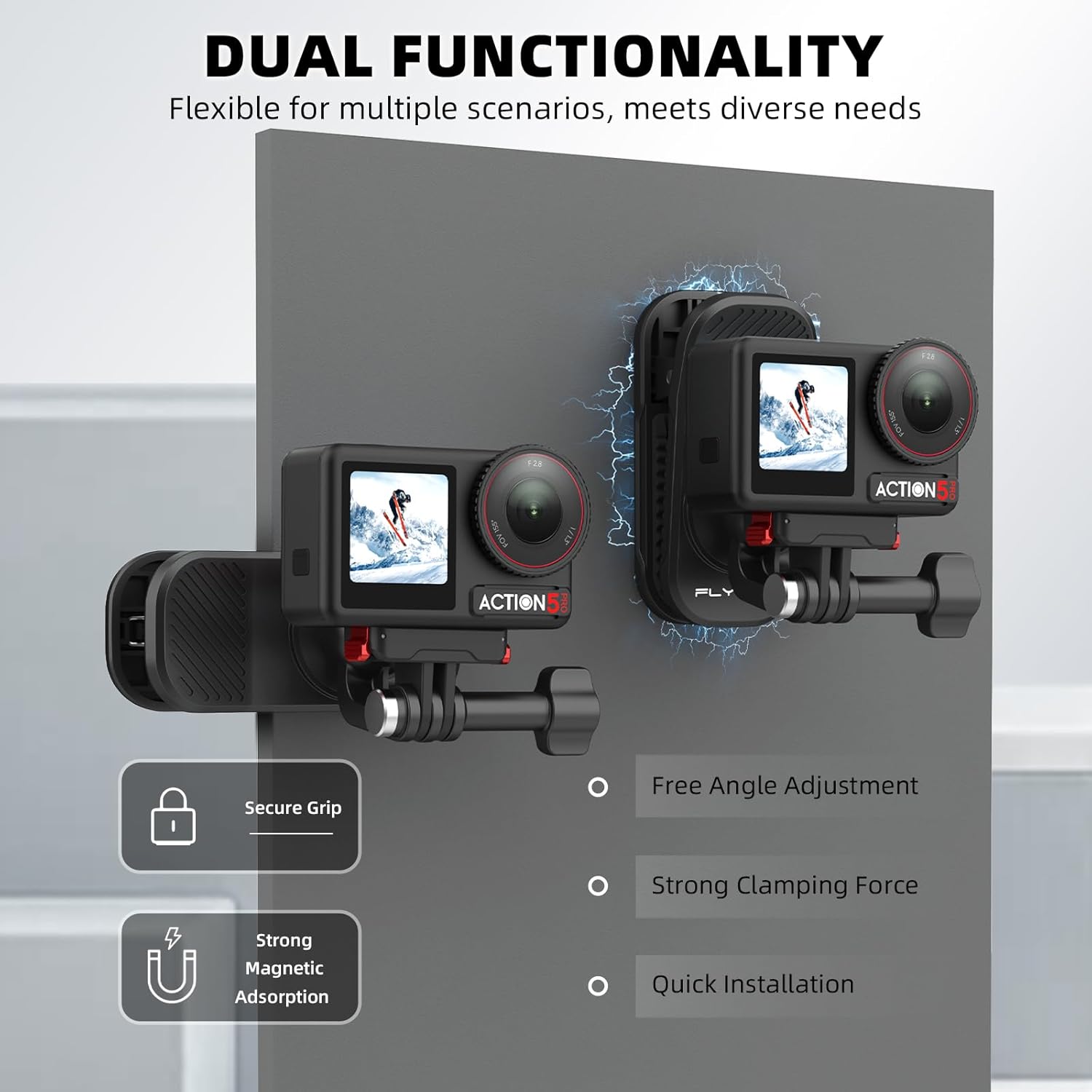 Backpack Clip Magnetic Mount for DJI Osmo Action 5 Pro/6/4/3... - Image 3