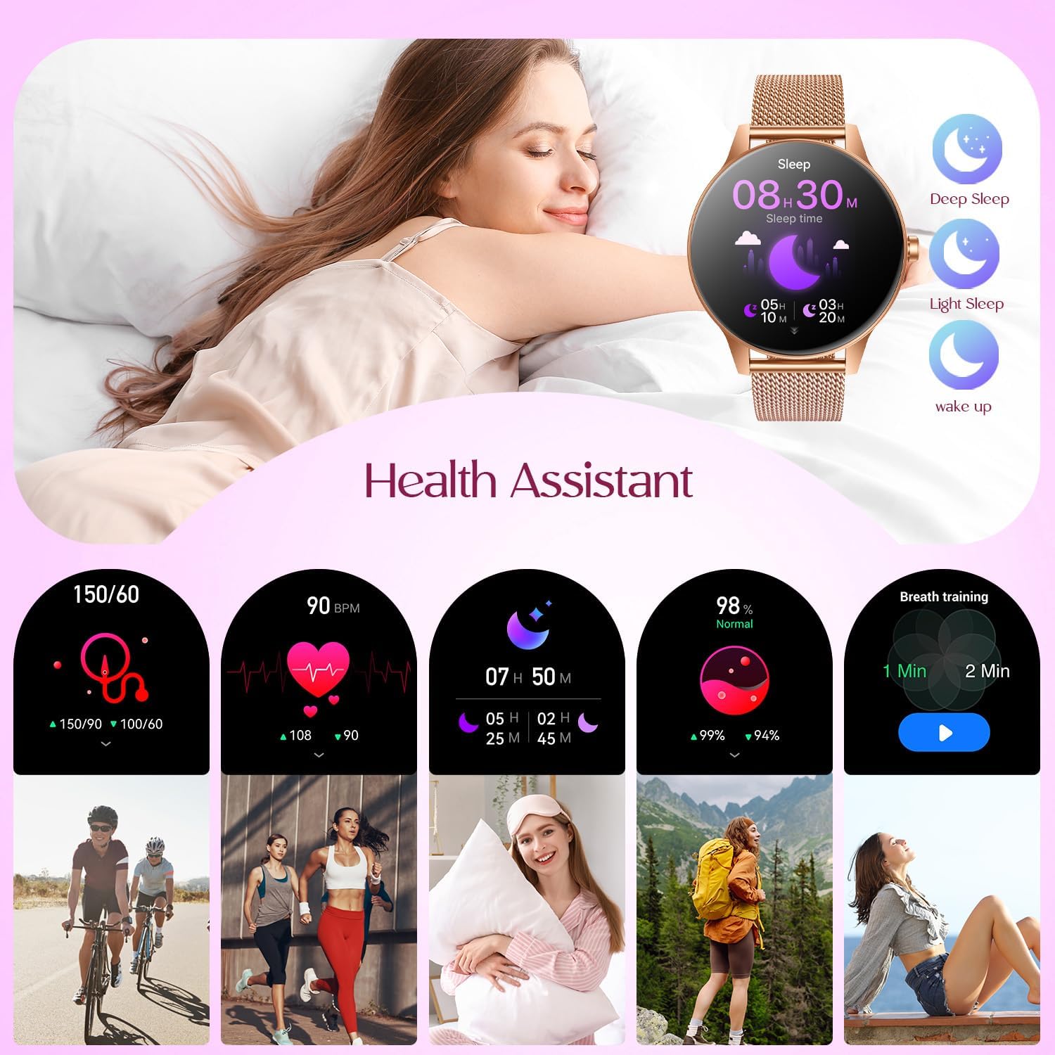 Smart Watch Women Fitness Tracker: 1.27'' Smartwatch Sport B... - Image 6