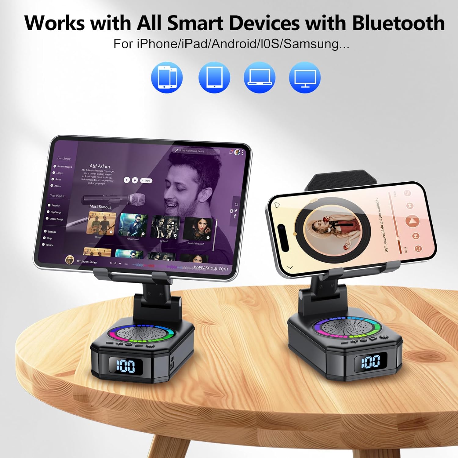 Gifts for Men Women, Phone Stand with Bluetooth Speaker, 4-i... - Image 9