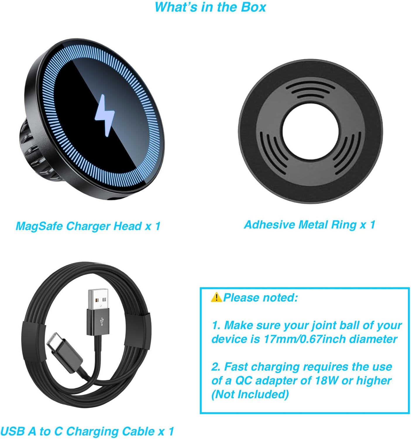 Magnetic Wireless Charging Phone Holder with 17mm Ball Socke... - Image 7