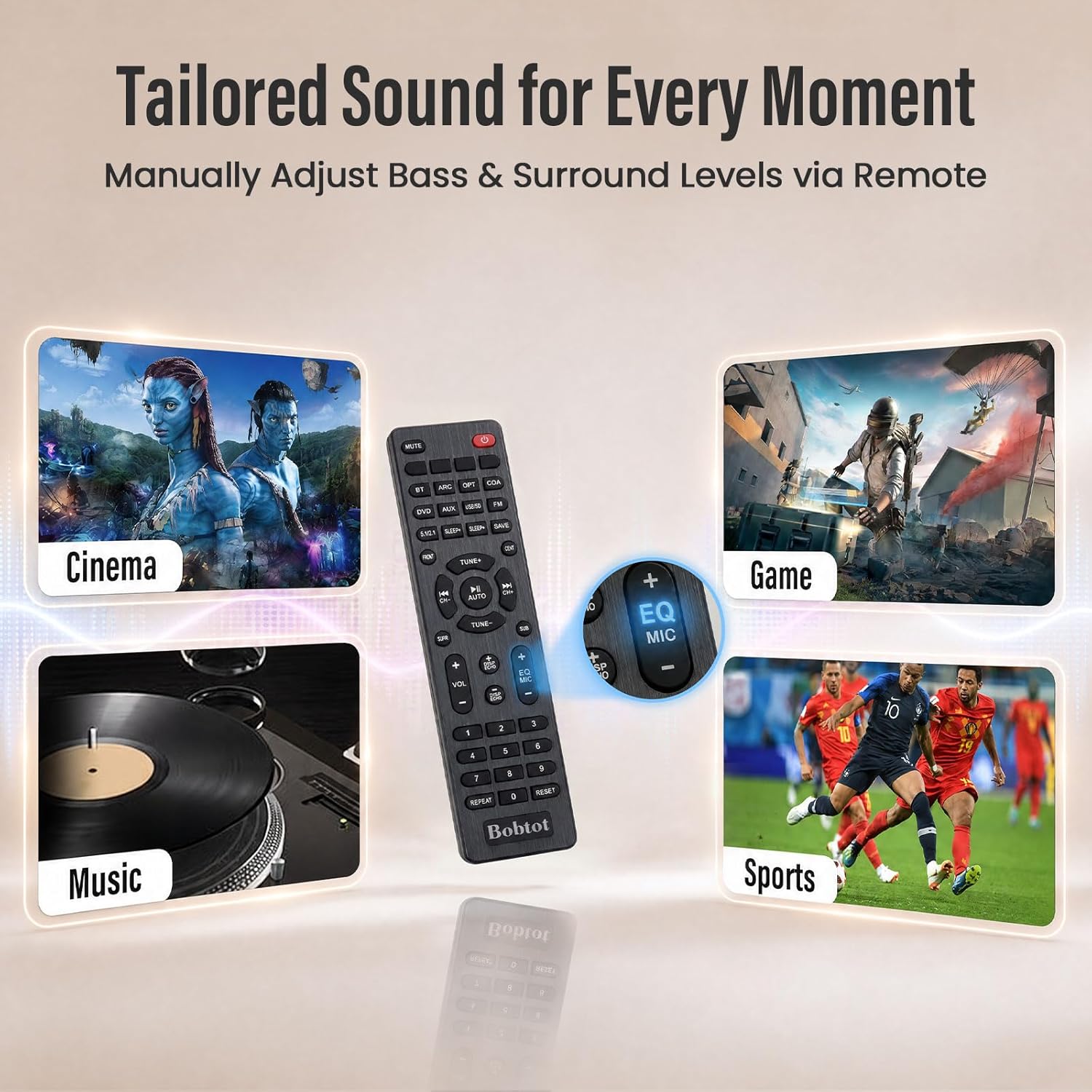 Bobtot Home Theater System Wireless Rear Satellite Speakers ... - Image 7