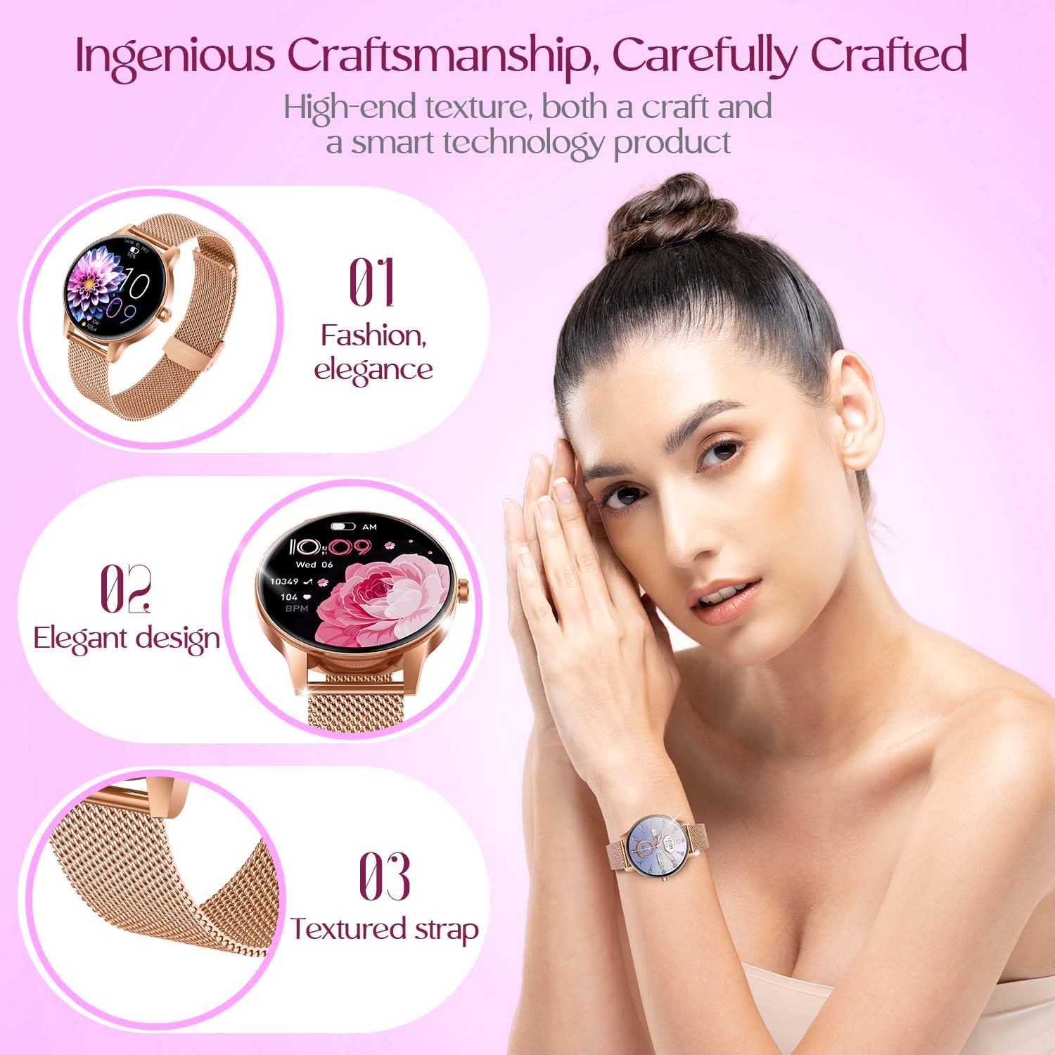 Smart Watch Women Fitness Tracker: 1.27'' Smartwatch Sport B... - Image 3