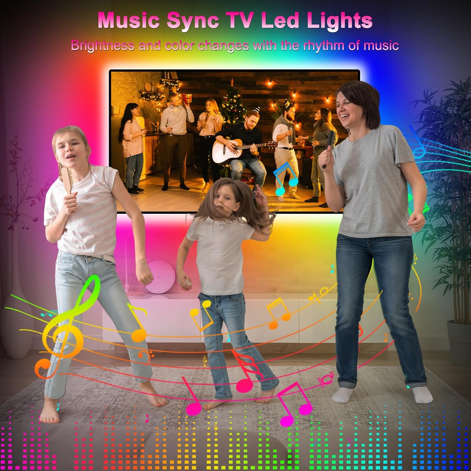Daymeet TV Lights, 9.8FT TV Led Lights for 32-43 inch TV Beh... - Image 5
