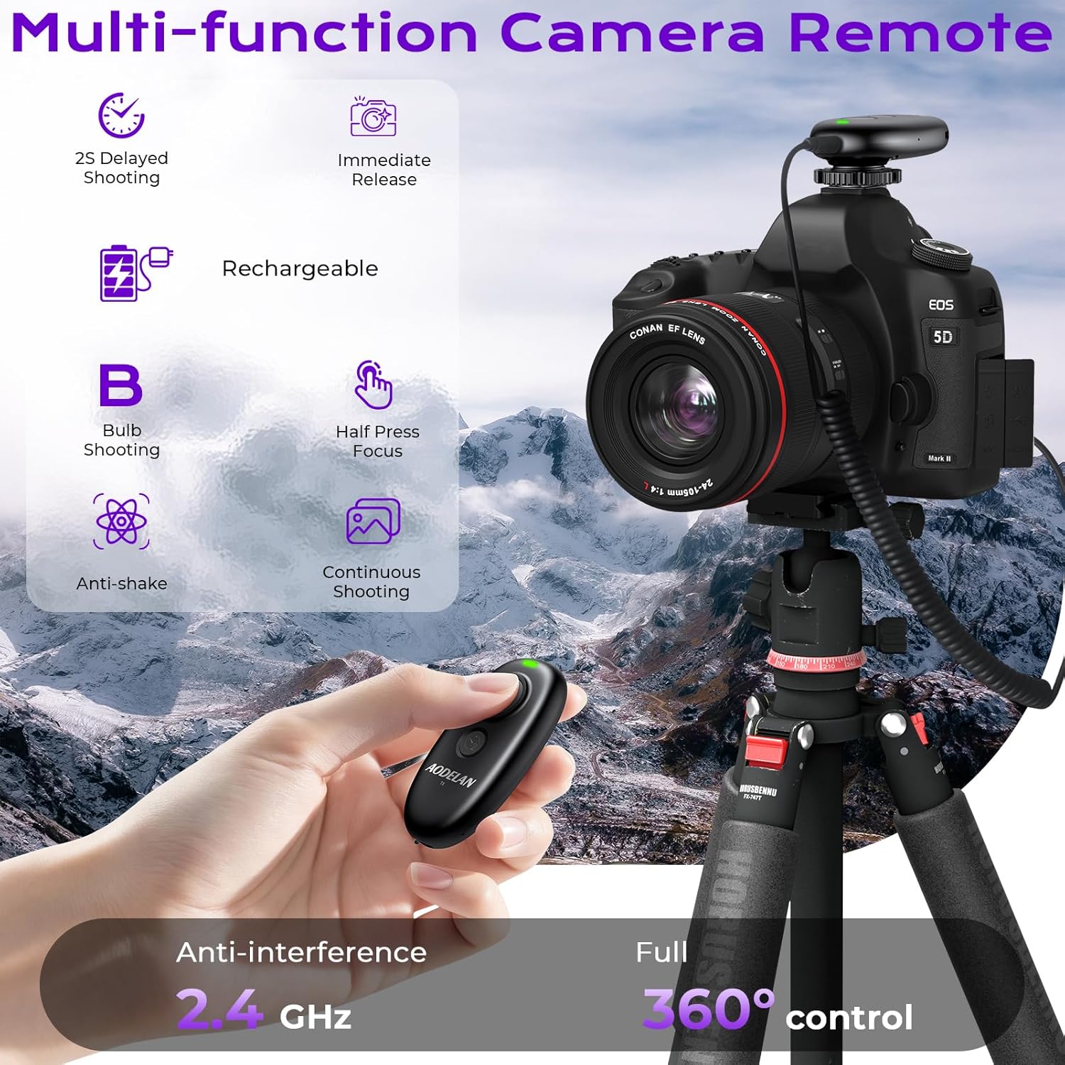 for Canon Rechargeable Camera Remote Shutter Release - AODEL... - Image 3