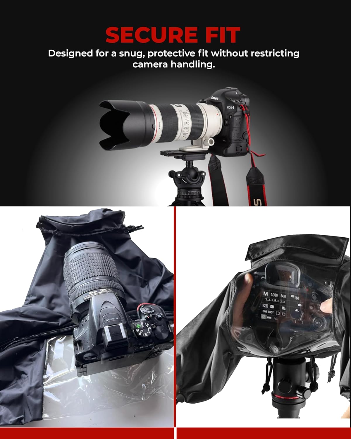 Universal Waterproof Camera Rain Cover with Drawstring Sleev... - Image 3