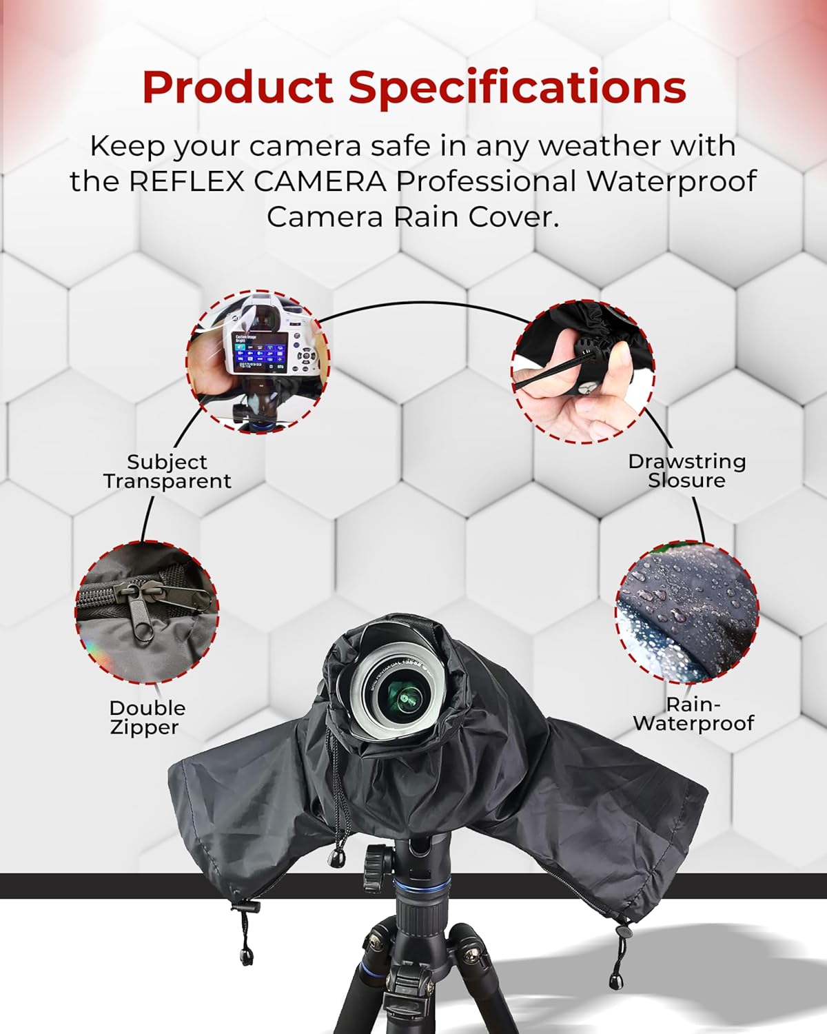 Universal Waterproof Camera Rain Cover with Drawstring Sleev... - Image 8