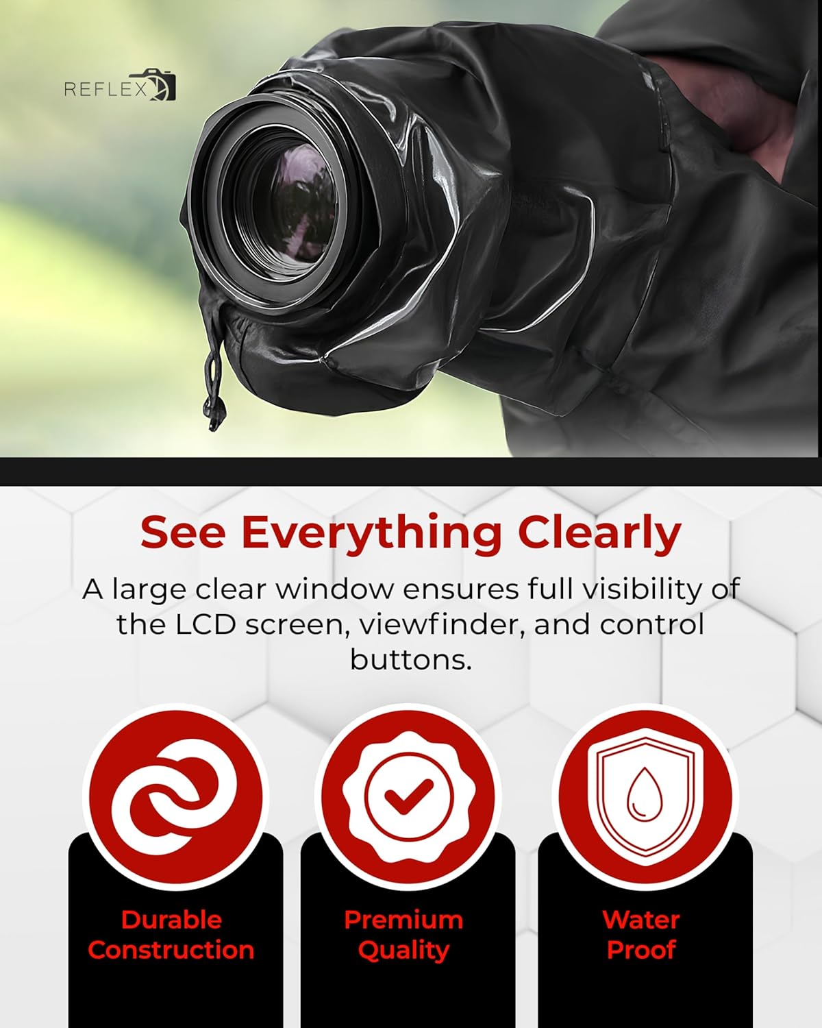 Universal Waterproof Camera Rain Cover with Drawstring Sleev... - Image 6