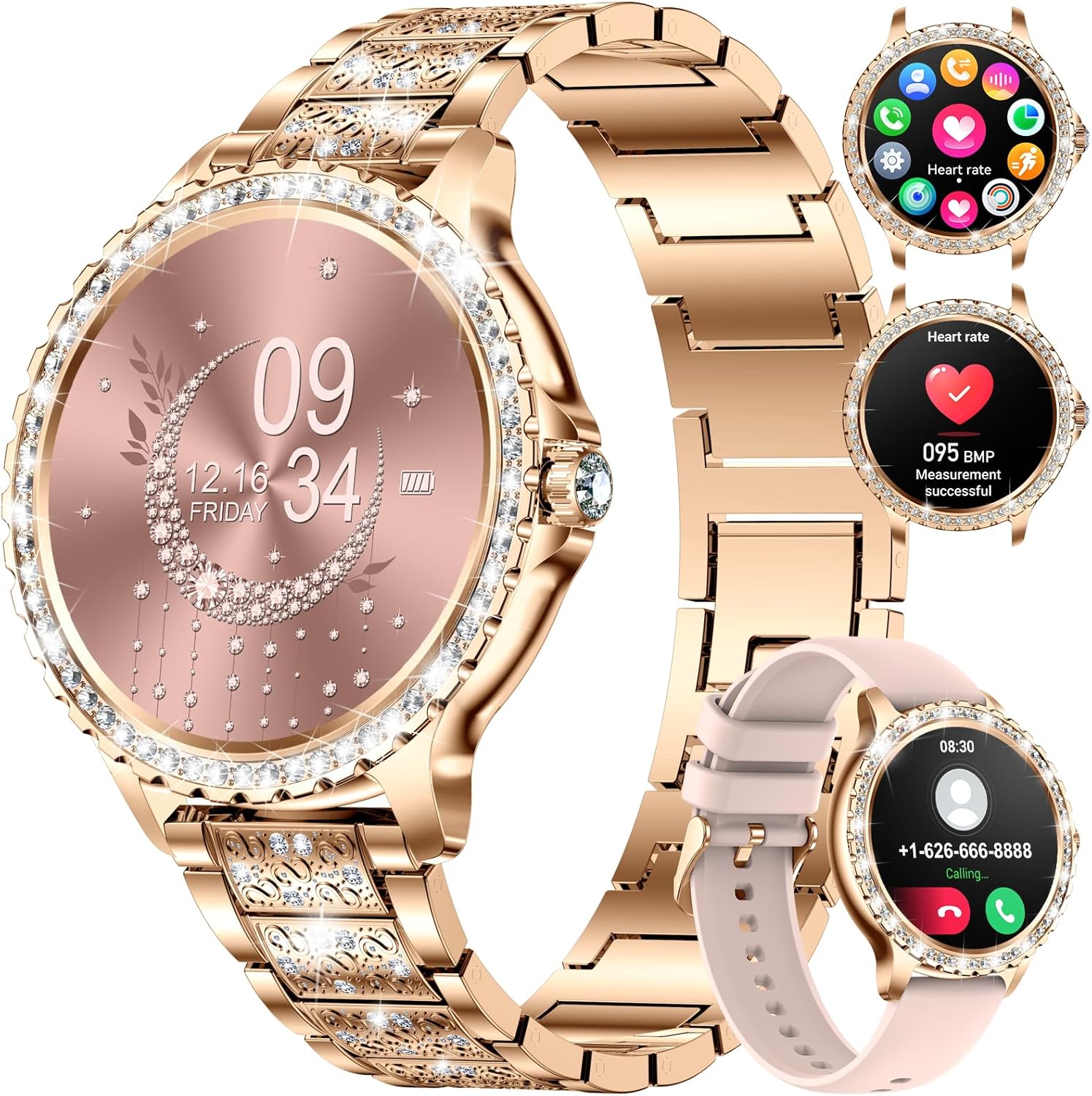 LIGE Women's Smart Watch 1.32" HD Elegant Diamond Bluetooth ... - Image 2