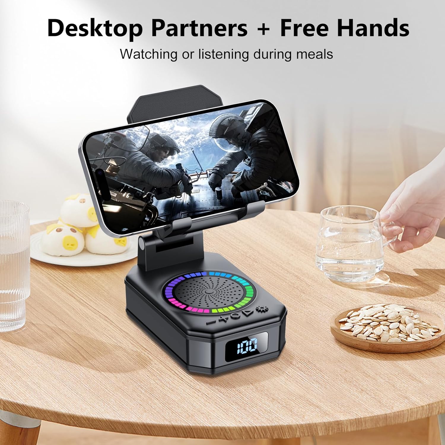 Gifts for Men Women, Phone Stand with Bluetooth Speaker, 4-i... - Image 7