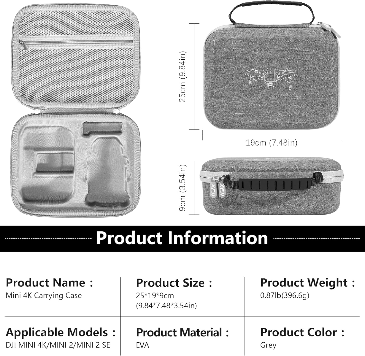 FPVtosky Mini 4K Carrying Case Hard Case for DJI Mini 4K / 2... - Image 6