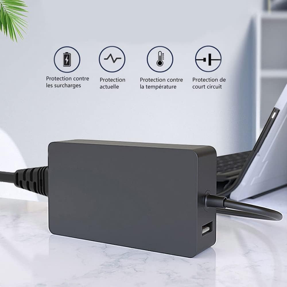 FSKE 44W Surface Pro Charger,15V 2.58A Adapter Power Supply ... - Image 4