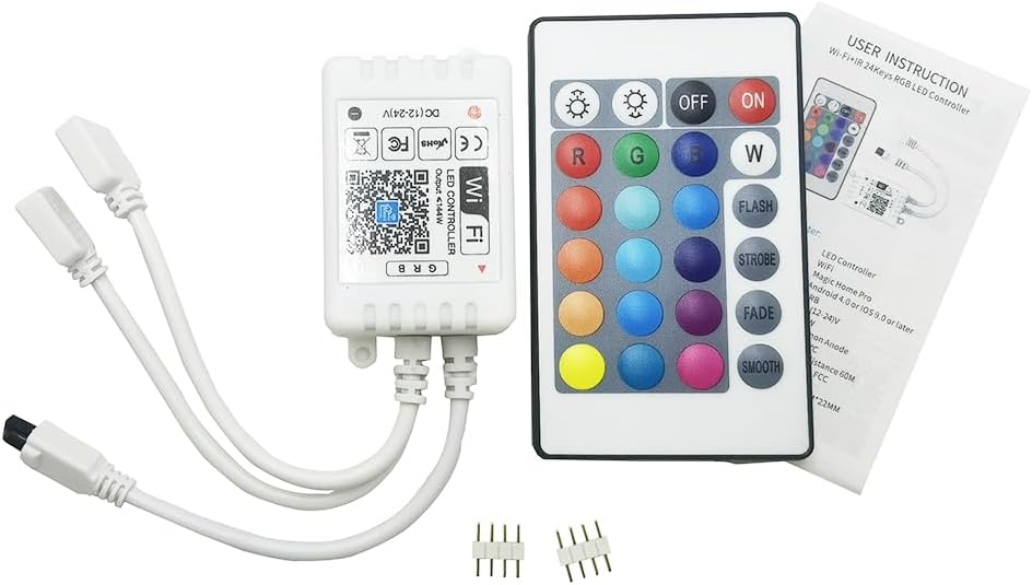 LED Smart RGB WiFi Controller Dual 4-Pin Output with 24-Key ... - Image 2