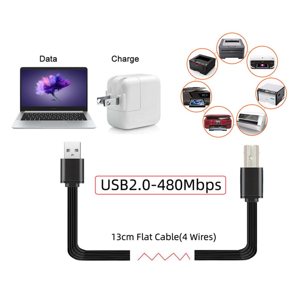 13cm USB 2.0 Type-A Male to Type-B Data Flat Slim FPC Cable ... - Image 5
