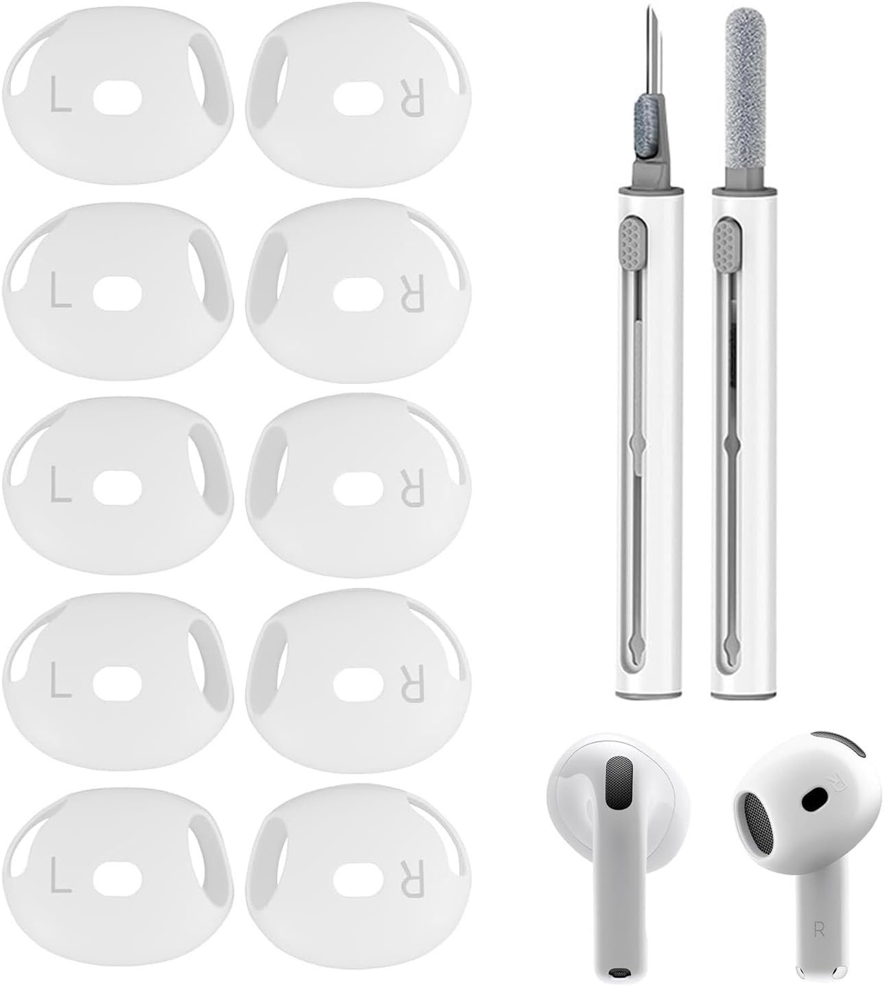 5 Pairs Anti-Slip Ear Tips for AirPods 4, Soft Silicone Anti... - Image 2