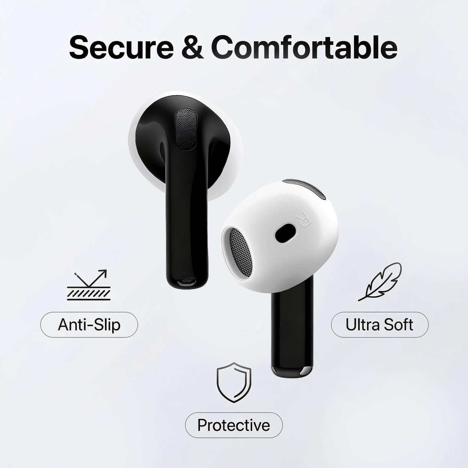 5 Pairs Anti-Slip Ear Tips for AirPods 4, Soft Silicone Anti... - Image 4