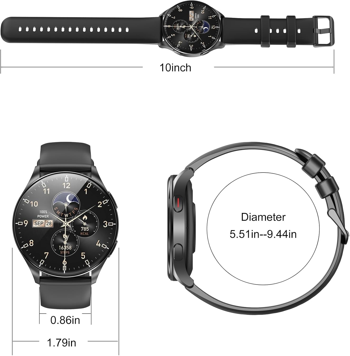 Smart Watch for Men Women,Answer/Make Call, 1.43" AMOLED Alw... - Image 8