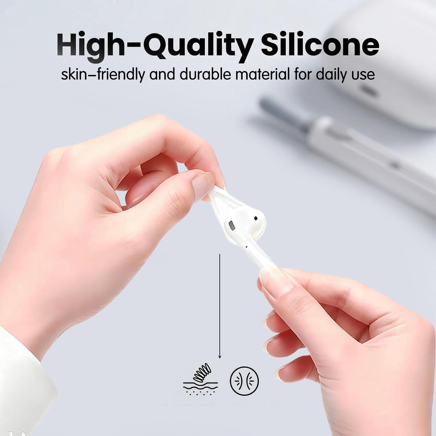 5 Pairs Anti-Slip Ear Tips for AirPods 4, Soft Silicone Anti... - Image 7