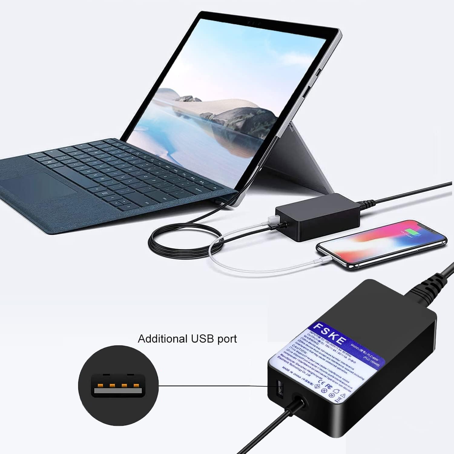 FSKE 44W Surface Pro Charger,15V 2.58A Adapter Power Supply ... - Image 8