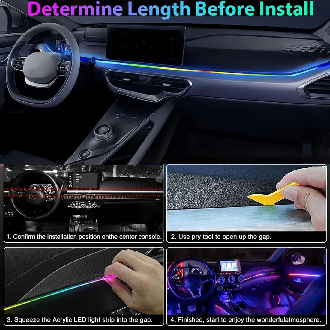 Car LED Interior Light Strips,Acrylic Interior Car LED Strip... - Image 7