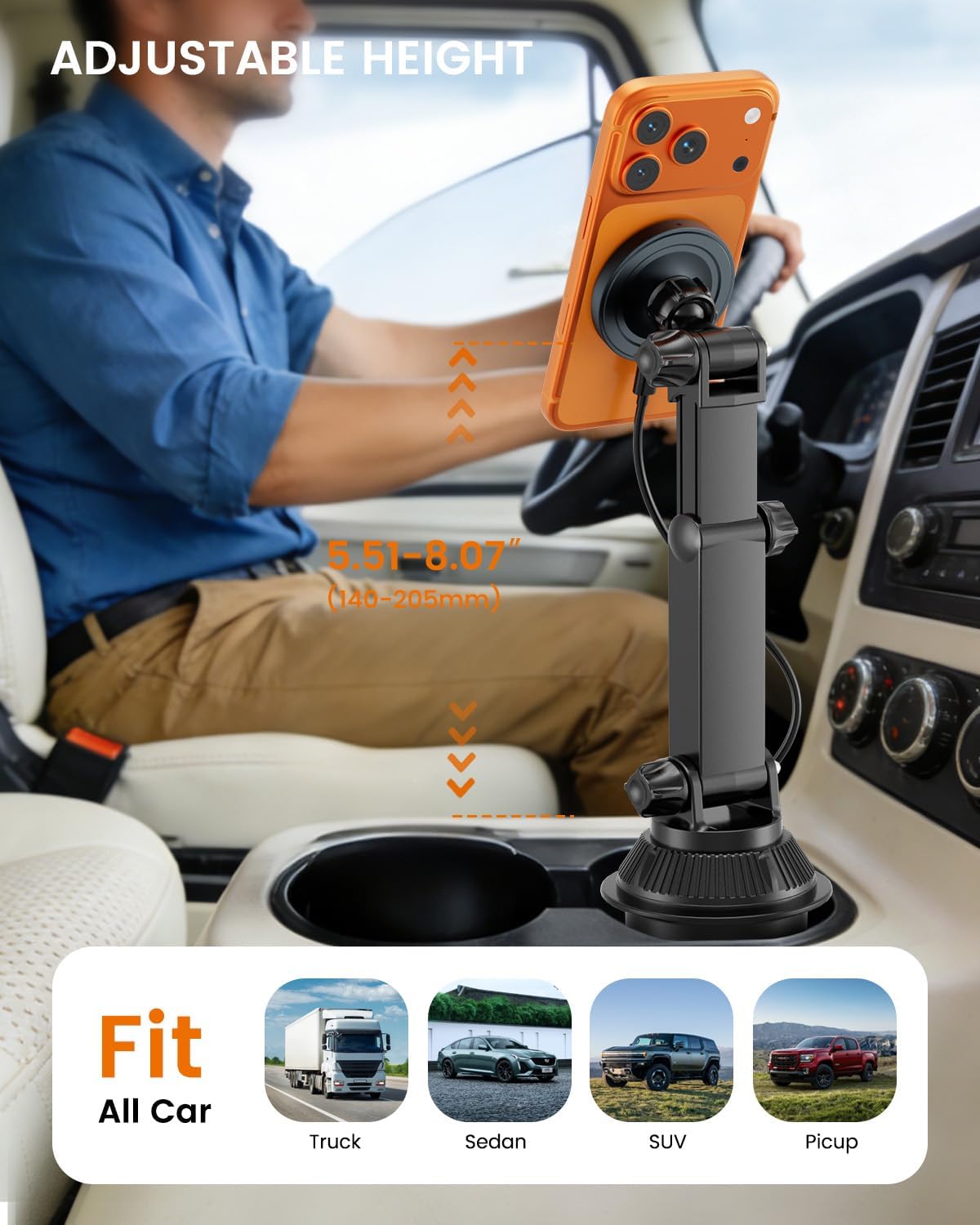 OHLPRO for MagSafe Car Charger Cup Holder Mount, 15W Fast Wi... - Image 5