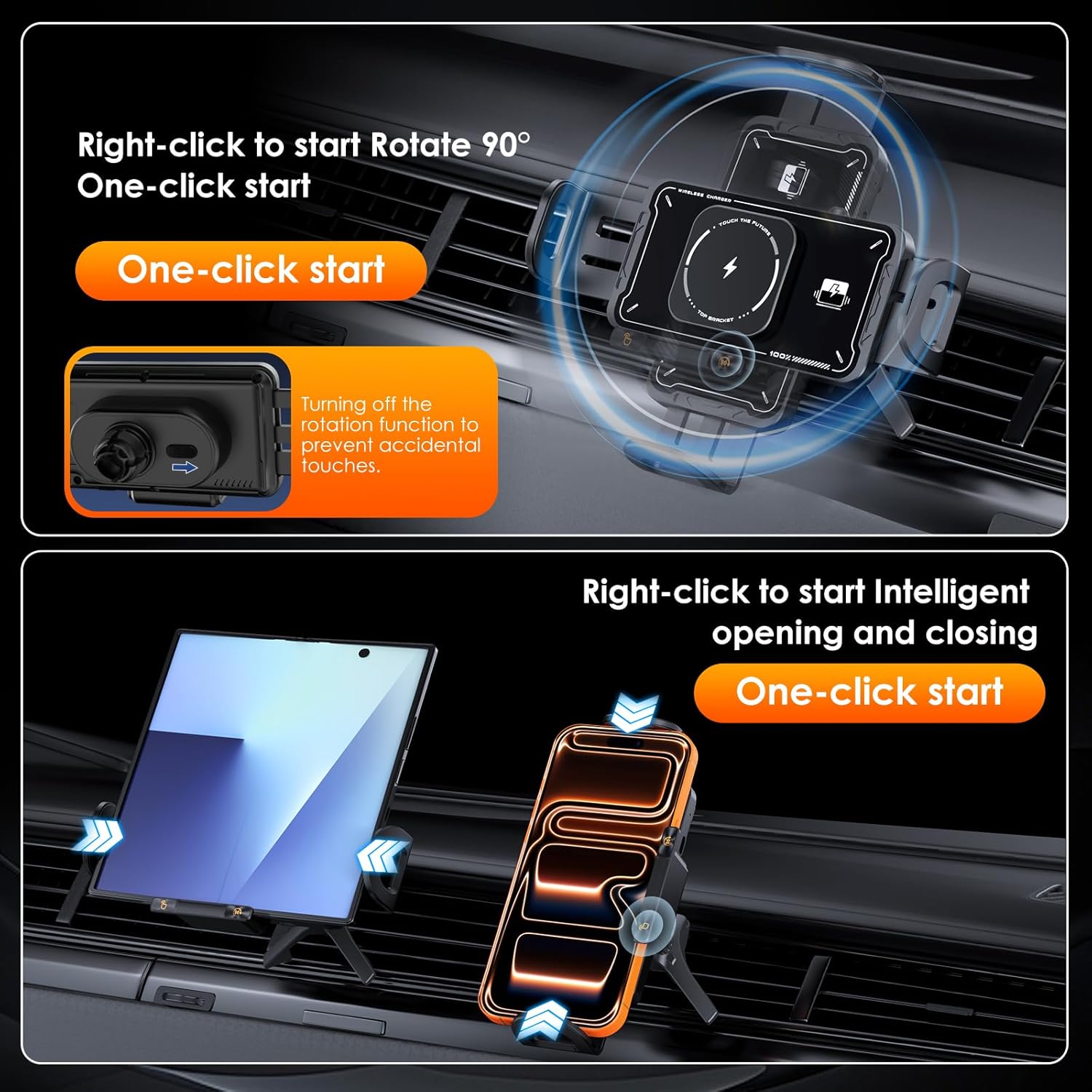 Wireless Car Charger Fast Charging: Qoosea Qi 15W Car Mount ... - Image 4
