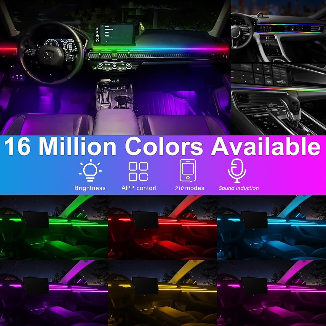 Car LED Interior Light Strips,Acrylic Interior Car LED Strip... - Image 3