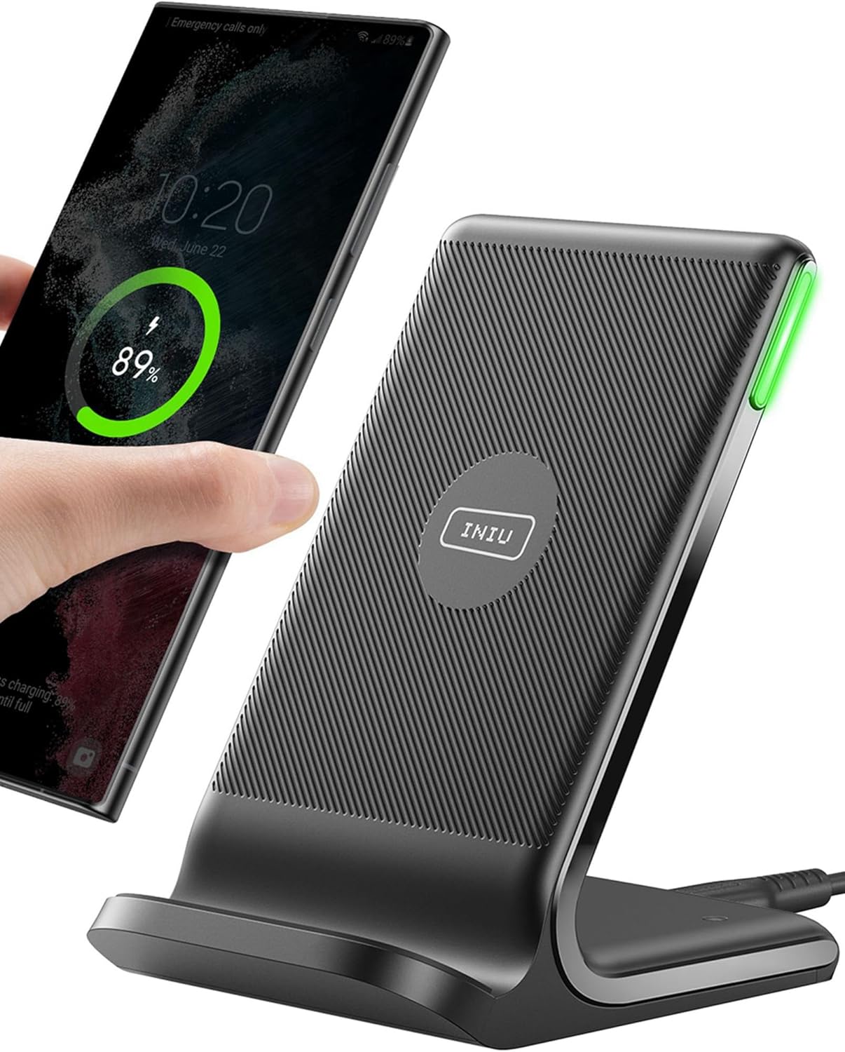 INIU Wireless Charger Stand, 15W Fast Charging Dock Phone Ch... - Image 2