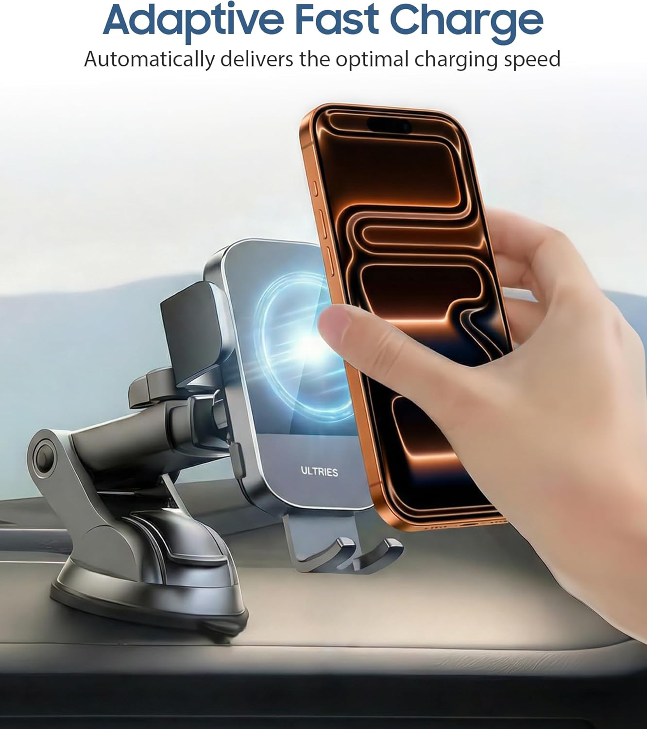 ULTRICS Car Phone Holder Wireless Charger, Ultra Fast Car Wi... - Image 4