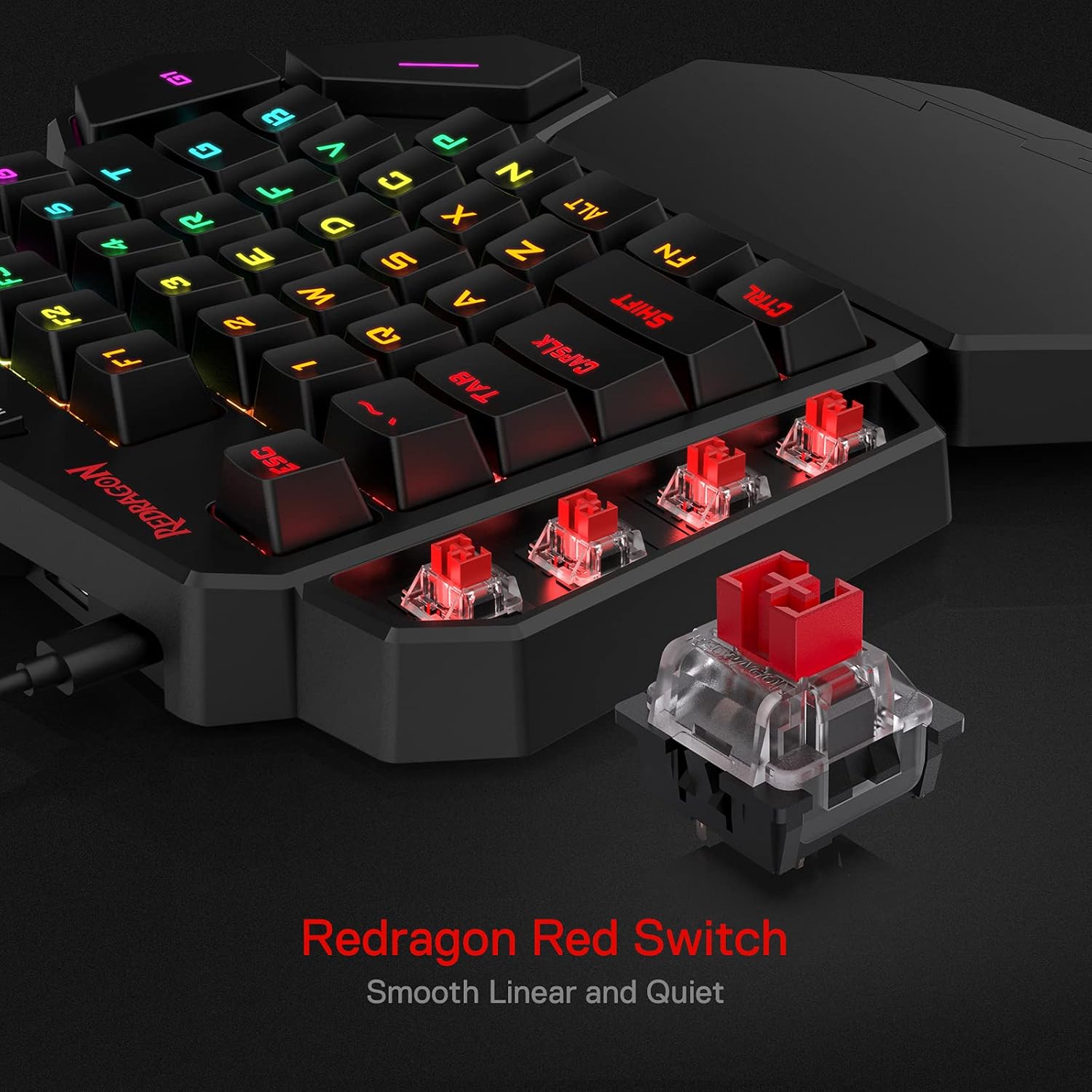 Redragon K585 DITI One-Handed RGB Mechanical Gaming Keyboard... - Image 5