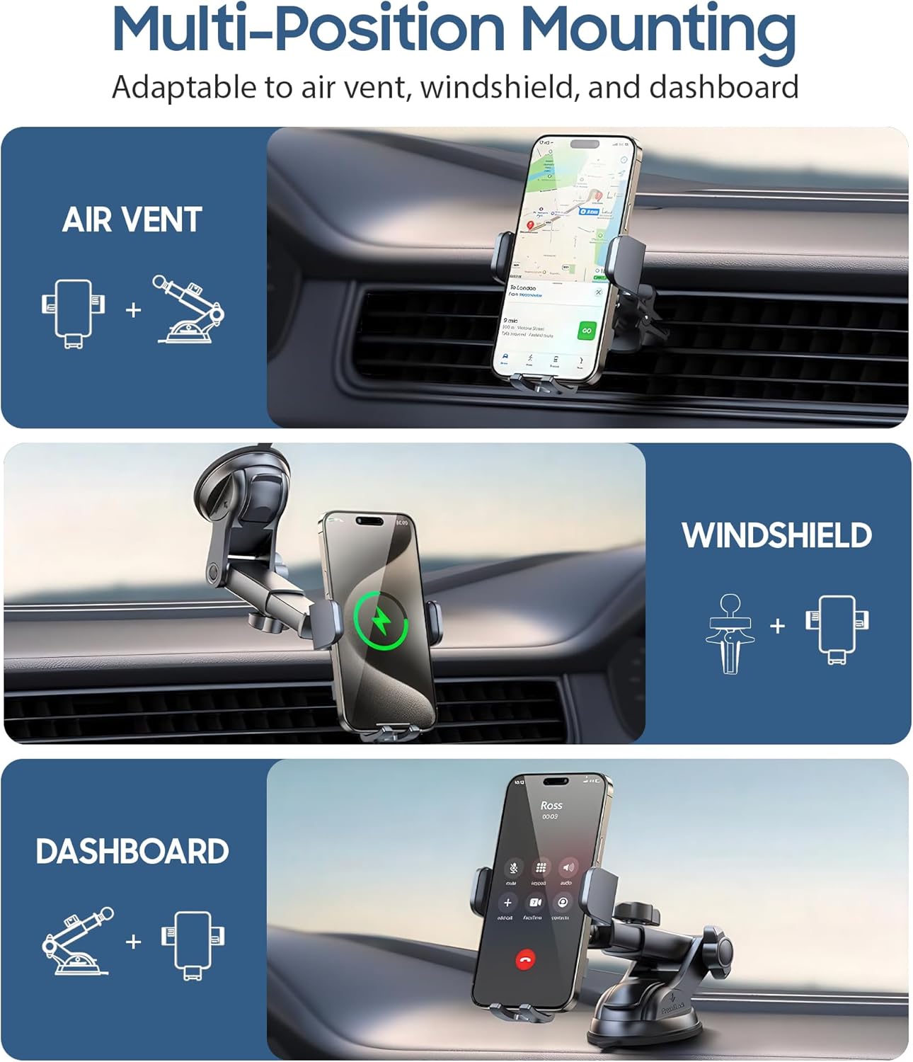 ULTRICS Car Phone Holder Wireless Charger, Ultra Fast Car Wi... - Image 6