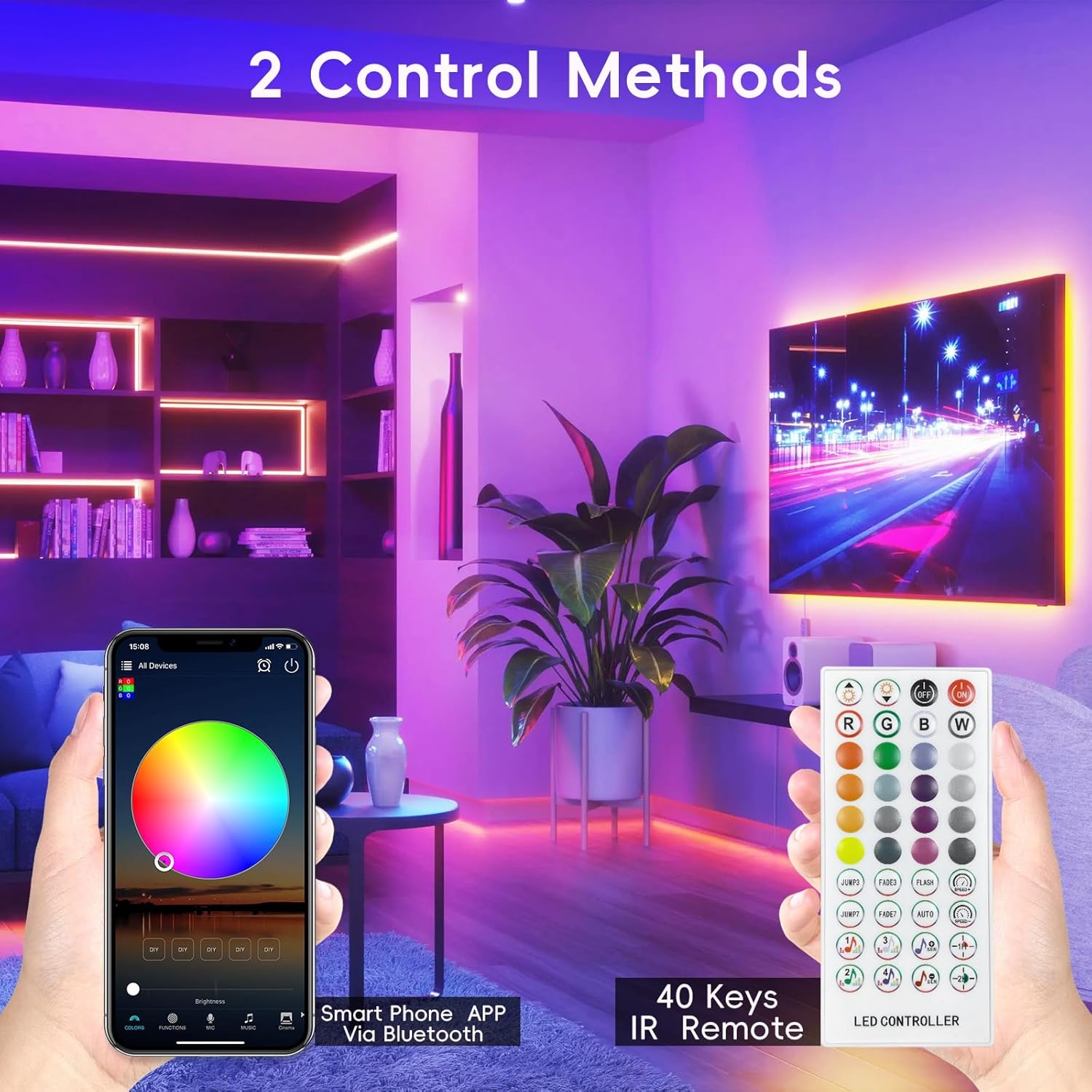 Led Strip Light Outdoor IP65 Waterproof App and IR Remote Co... - Image 4
