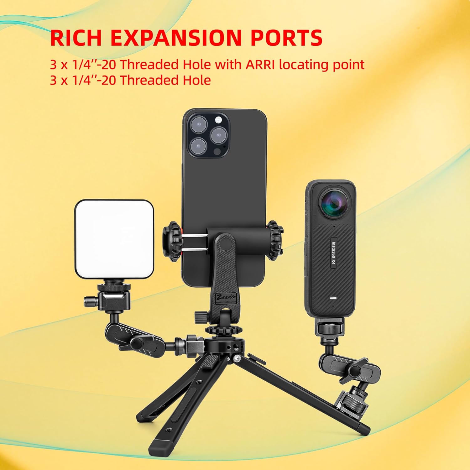 Zeadio Heavy Duty Metal Camera Tripod Stand - Universal Smal... - Image 8