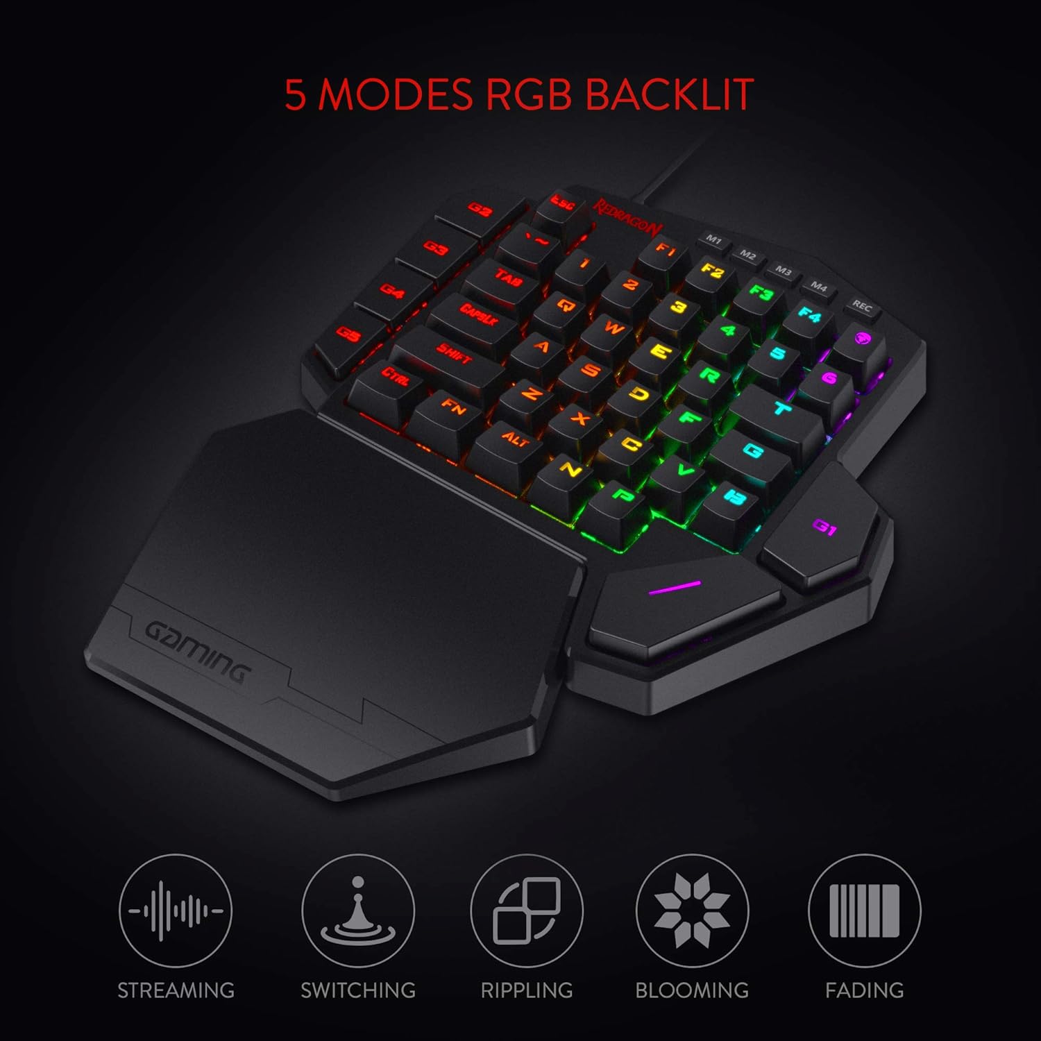 Redragon K585 DITI One-Handed RGB Mechanical Gaming Keyboard... - Image 4