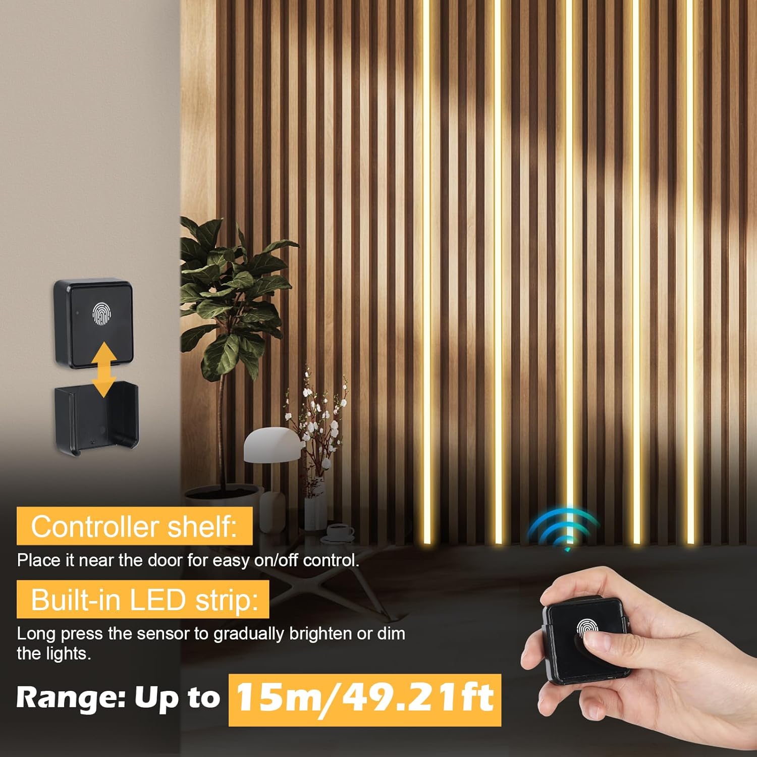 LED Strip Lights for Acoustic Wall Panels, 240 cm x 1.2 cm A... - Image 5